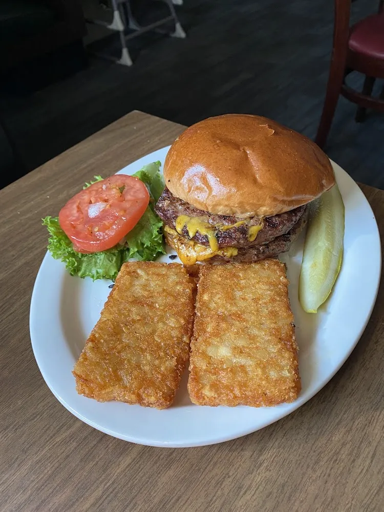Double Cheeseburger with Hash Browns