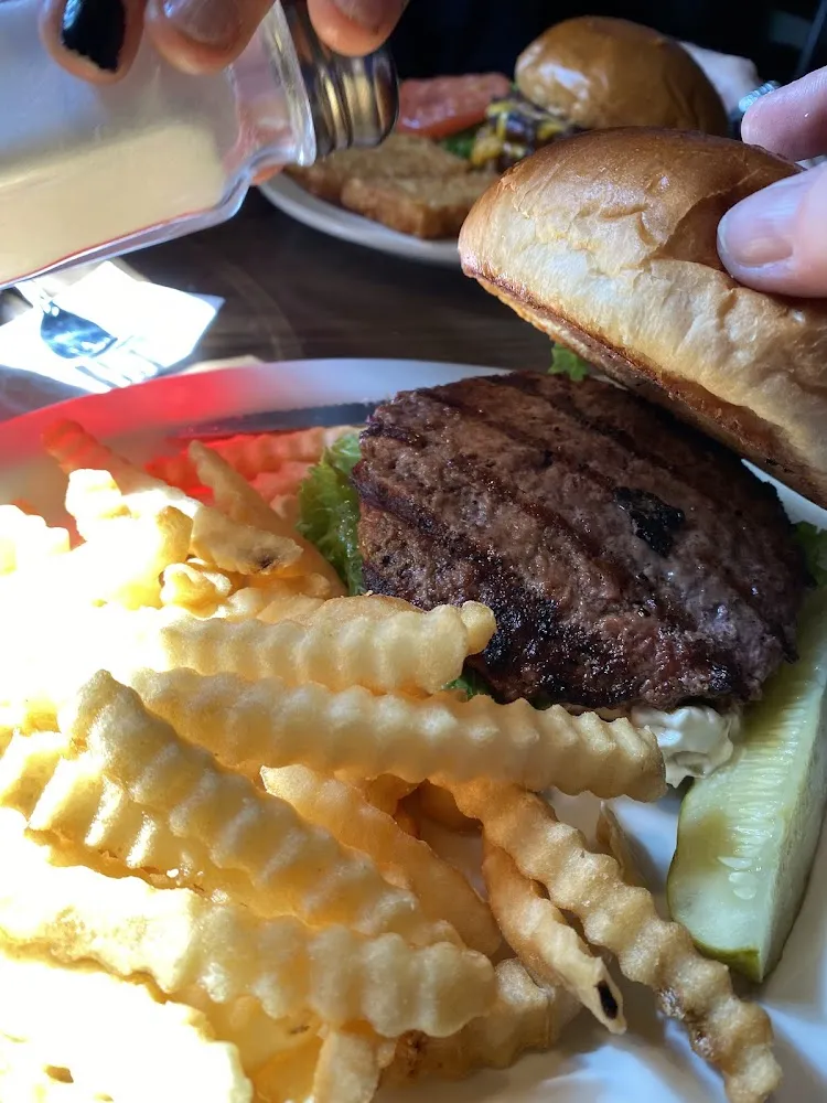 Olive Burger with Crispy Fries